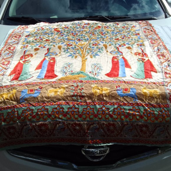 Sunglasses&luxury unique scarf 100%-genuine-silk masterpiece-painting-print...